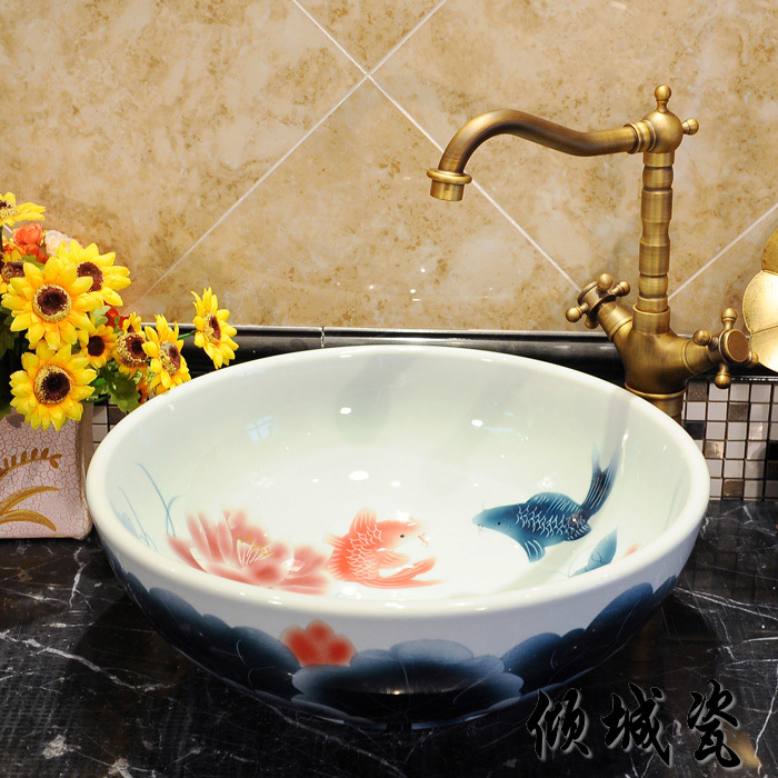  Jingdezhen ڱ    밡  ī  Ǫ  ô /Cheap Jingdezhen ceramics washbasin Art Basin basin wash basin wash basin counter basin